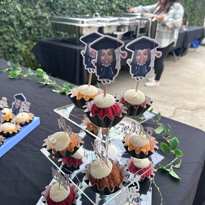 Graduation Photo Cupcake Toppers, Graduation Party Face Cupcake Toppers ...