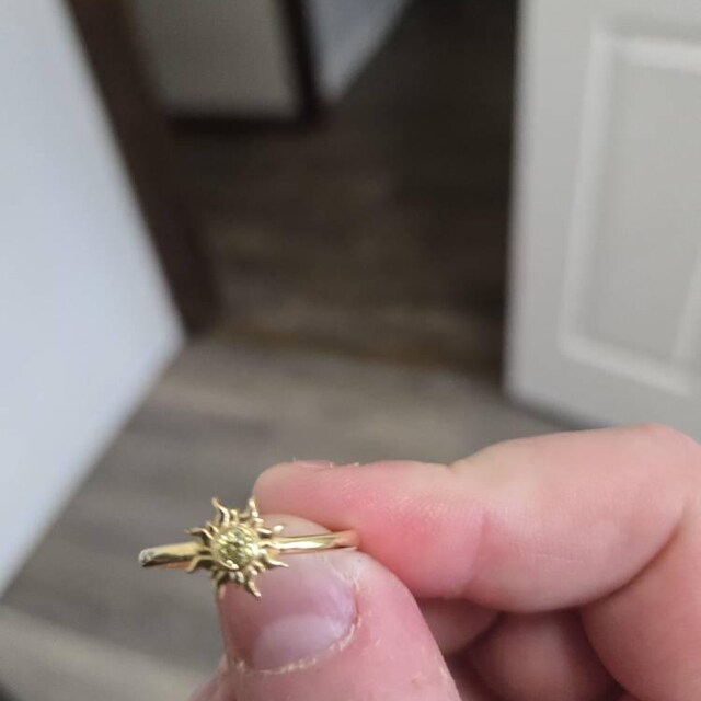 のほほん様♡14kgf 14K Solid Gold Sun Ring, Sterling Silver Sun Ring