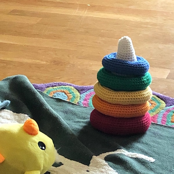 Sunshine and Rainbow Stacking Rings Crochet Baby Toy - Etsy