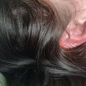 18G 16G Implant Grade Titanium Hinge Hoop • Hinged Segment CZ Crystal Hoop Ring • Septum Daith Cartilage Earlobes