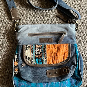 Upcycled Canvas Tote Messenger Shoulder Bag - Etsy