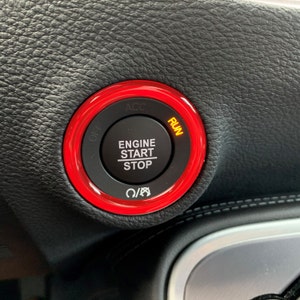 2015-Present Challenger/Charger Push Button Trim Ring In Red Black Honeycomb 2015-Present Challenger/Charger Push Button Trim Ring In Red Black Honeycomb