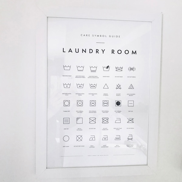 Laundry Room Symbols Print, Printable Art, Laundry Wall Decor, Laundry ...