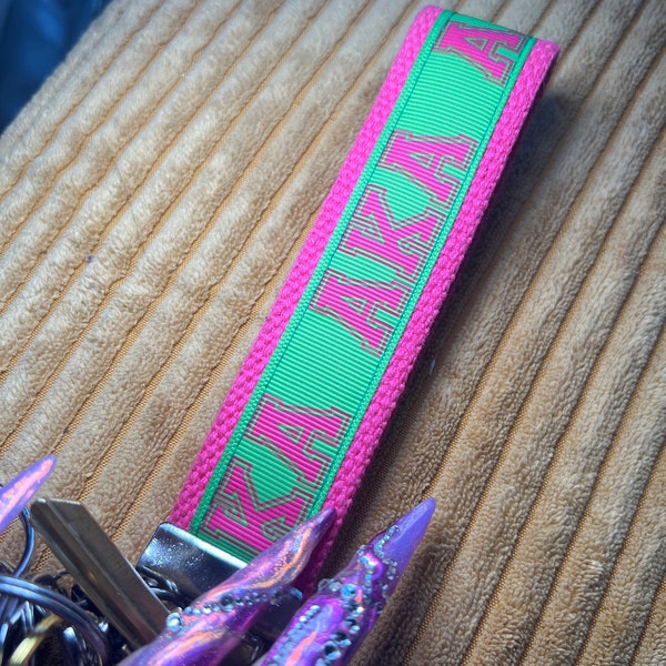 Handmade Alpha Kappa Alpha Sorority Inc Inspired AKA Key Fob Ribbon ...