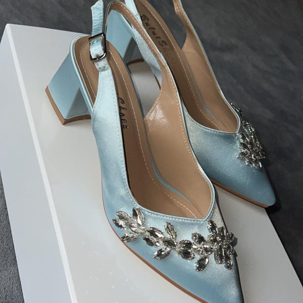 emerald green block heel shoes