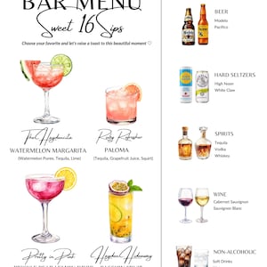 Bar menu sign photo from Lucy