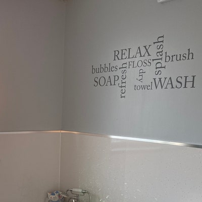 Bathroom Wall Decor Words Bathroom Decals Bathroom Wall - Etsy