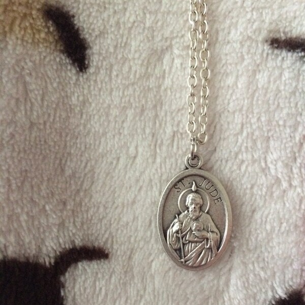 Saint Jude Necklace. Catholic Necklace. St Jude Saint Medal Necklace ...