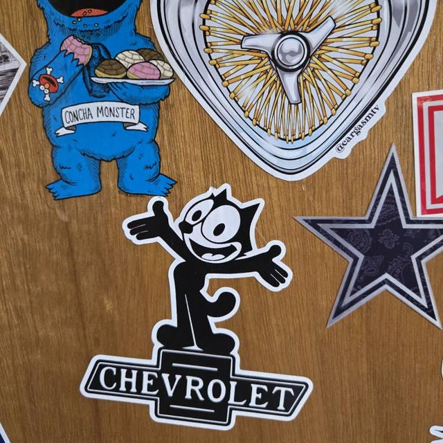Felix the Cat Chevrolet Sticker - Chevy Fan Decal - Etsy