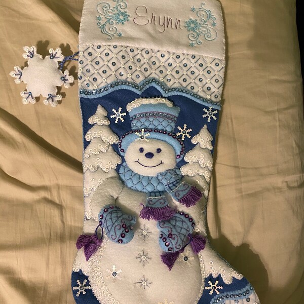 Kit De Création De Chaussette De Noël En Feutre Bucilla - Le Perfect Tree, 45,7 Cm - Inclus Feutre, Fil, Perles, Aiguilles - 3