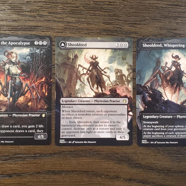 3 Sheoldreds Bundle | Proxy Cards — Sheoldred the Apocalypse
