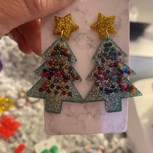 Mold for Earrings in the Form of a Christmas Tree. Form for Epoxy or UV ...