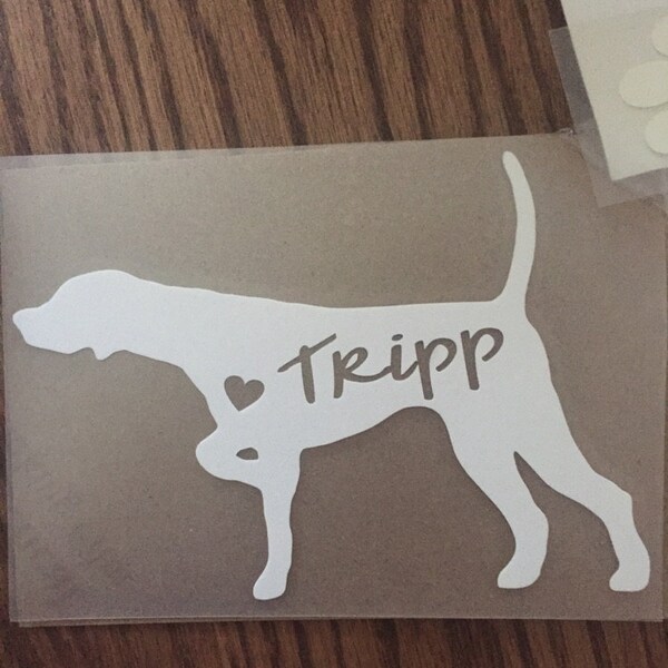 English Pointer Silhouette Vinyl Sticker - Personalized Car Decal - Etsy
