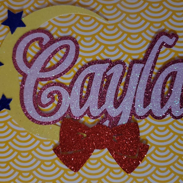 PERSONALIZED Sailor Moon Inspired Name Glitter Die Cut/party ...