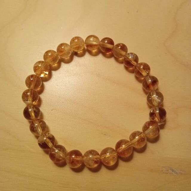 Bracciale Elasticizzato In Pietra Goldstone, Perle Da 8mm, Fatto A Mano, Con Sacchetto Regalo E Card - 3