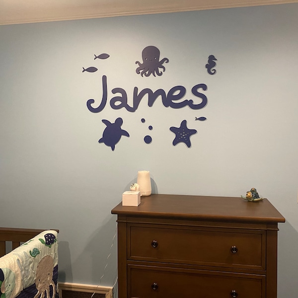 Personalized Under the Sea Baby Name Starfish Kids Name Shoal of Fish ...