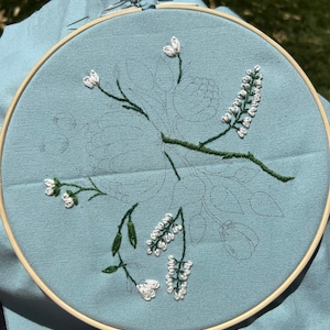 Embroidery Kit for Beginner Modern Flower Embroidery Kit With Pattern  Floral Embroidery Full Kit With Needlepoint Hoop DIY Craft Kit 