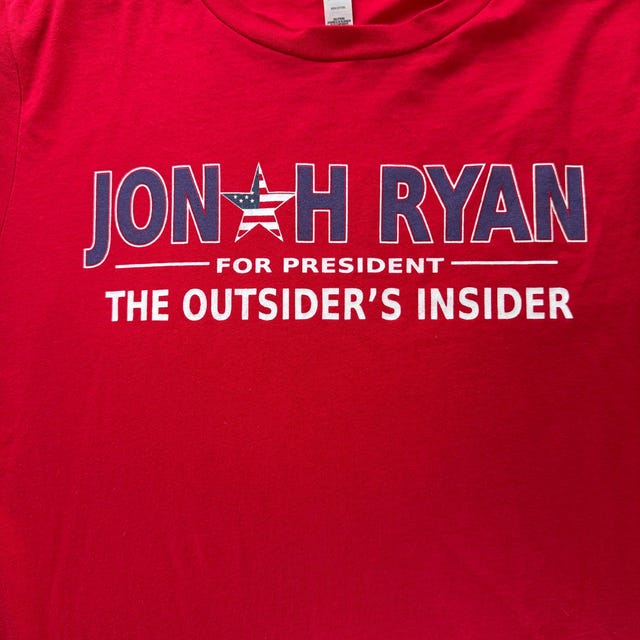 Jonah Ryan for President Shirt on Red Premium Soft Tee. Veep T