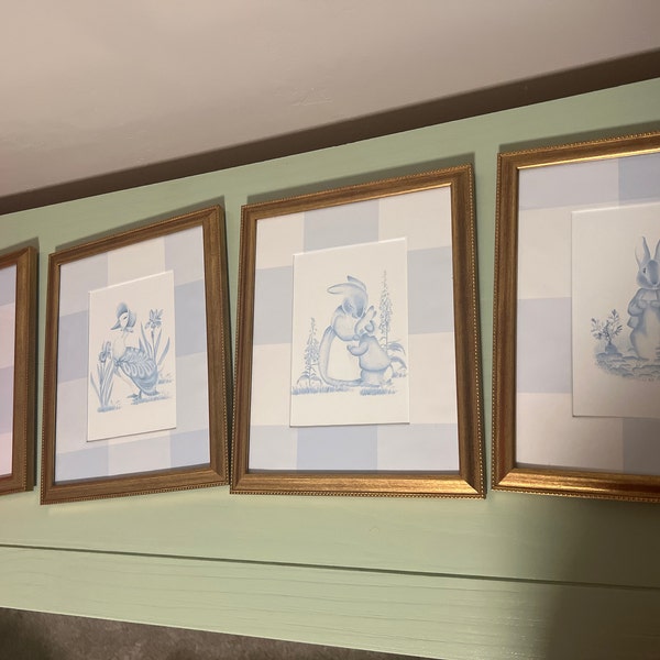 Four Art Prints Peter Rabbit and Friends // Nursery // Toile Prints ...