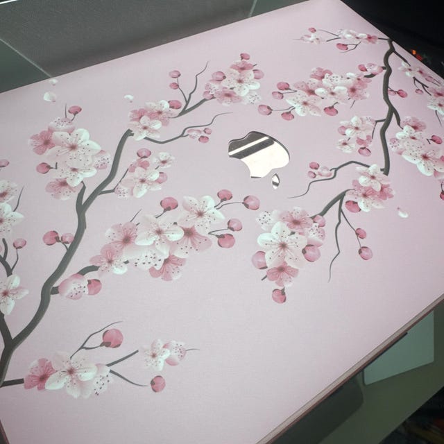 Sakura Cherry Blossom MacBook Skin, Pink Laptop Decal, 3M Vinyl - Etsy