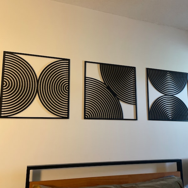 Mid Century Modern Abstract Wall Art Sculpture Painting Retro