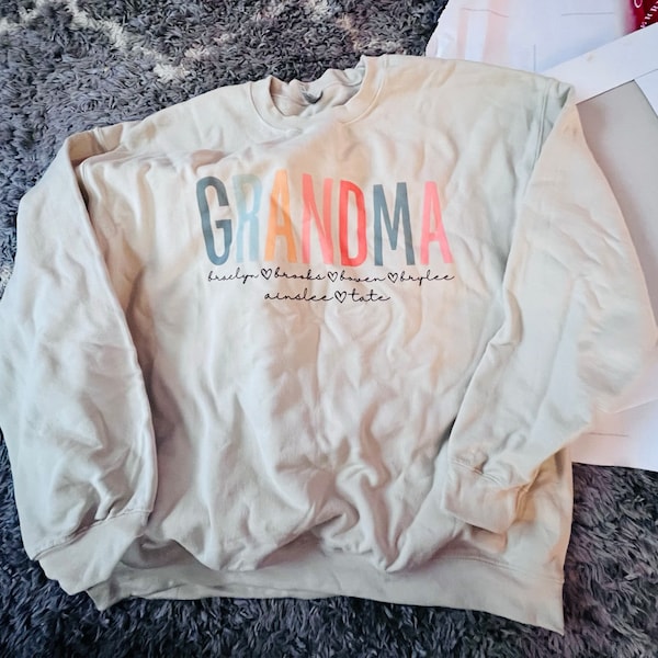 MC Sportswear VINTAGE GRANDMA'S LOVE Gray Pullover Sweater 1X Plus