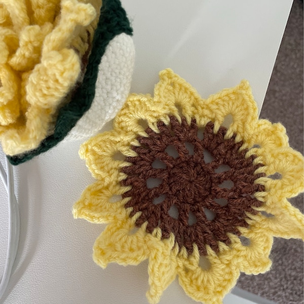 Crochet Flower Pot Pattern Crochet Sunflower Coasters Crochet for