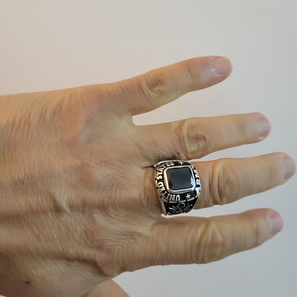 925 Sterling Silver Signet Ring, Logo Ring, Police Gift, Gift for Men ...