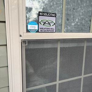 No Soliciting Sign Window Cling Goth violators Will Be - Etsy