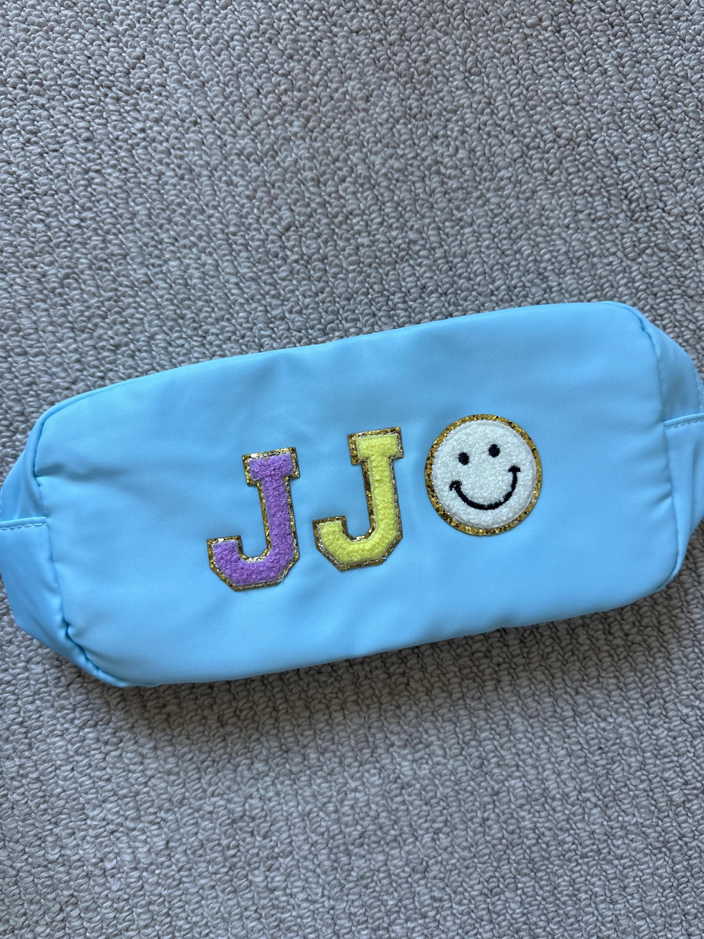 Cosmetic Bag - Makeup bag- Travel Bag- Bag with Patch- Customized Bag- Bridesmaid Gift- graduation gift- college bag- game day