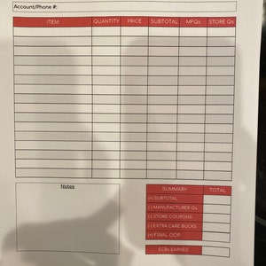 Dollar General Couponing Printable - Coupon Shopping Checkout Tracker ...