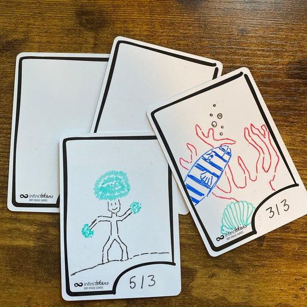 Dry Erase Cards/tokens - 50 Pack (double-sided, Customizable, Universal ...