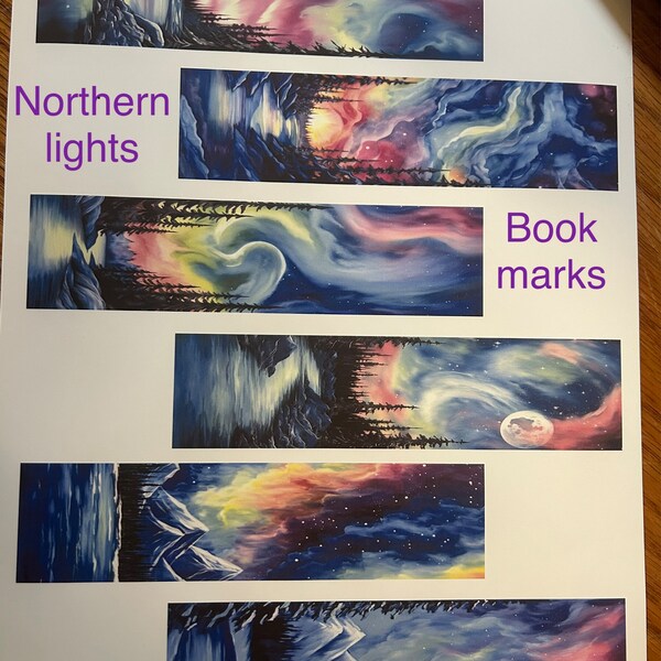 10 Northern Lights Printable Bookmarks | Digital Download Bookmark ...
