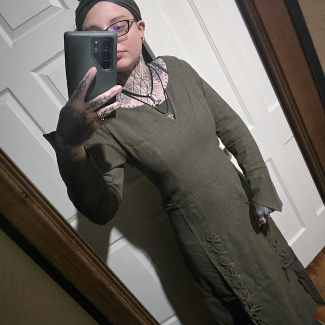 Green Viking Dress: Renaissance Medieval Cotton Kirtle Costume - Etsy