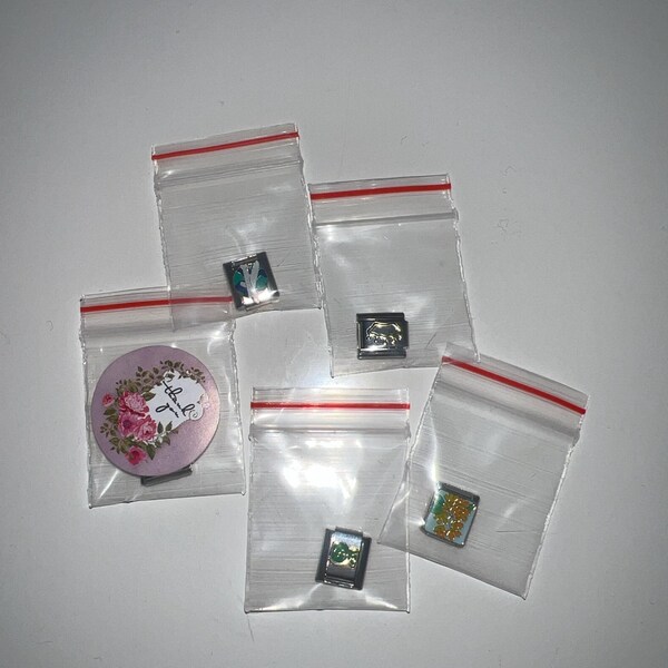 Loozykit Italian Charm Armband - Silber Mit Roten Mustern 9mm