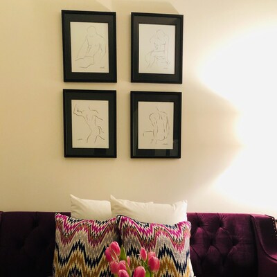 Nude Drawing Matte & Framed
