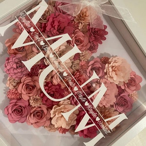 Initial Flower Shadow Box Personalised Flower Frame - Etsy Australia