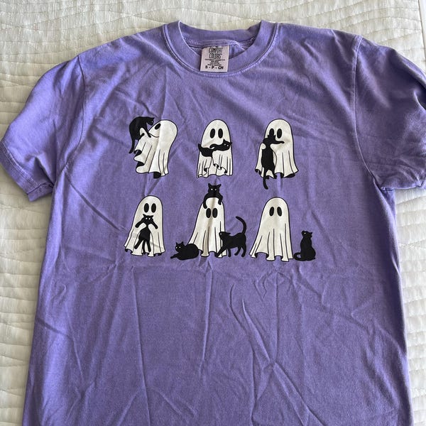 Cute Scary Ghost Kitty Unisex Tee for Spooky Style main image 1