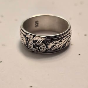 Handmade Sterling Silver Number 13 Ring, Baroque Gothic Design - Etsy