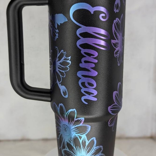 Daisy Laser Engraved Full Wrap Design for 40 Oz Tumbler, Tumbler Wrap ...