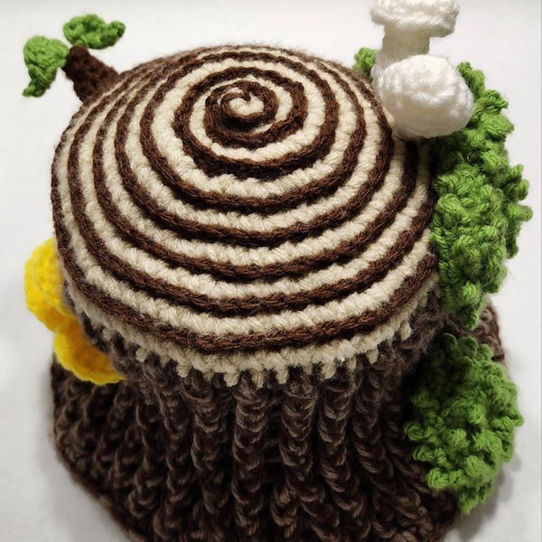 Forest Spirit Bucket Hat Crochet Pattern - Mossy Tree Stump and ...