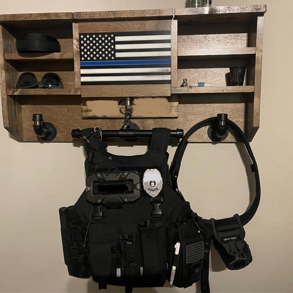 Custom Wall Mounted Duty Rack: Police Gear Storage With Lock - Etsy
