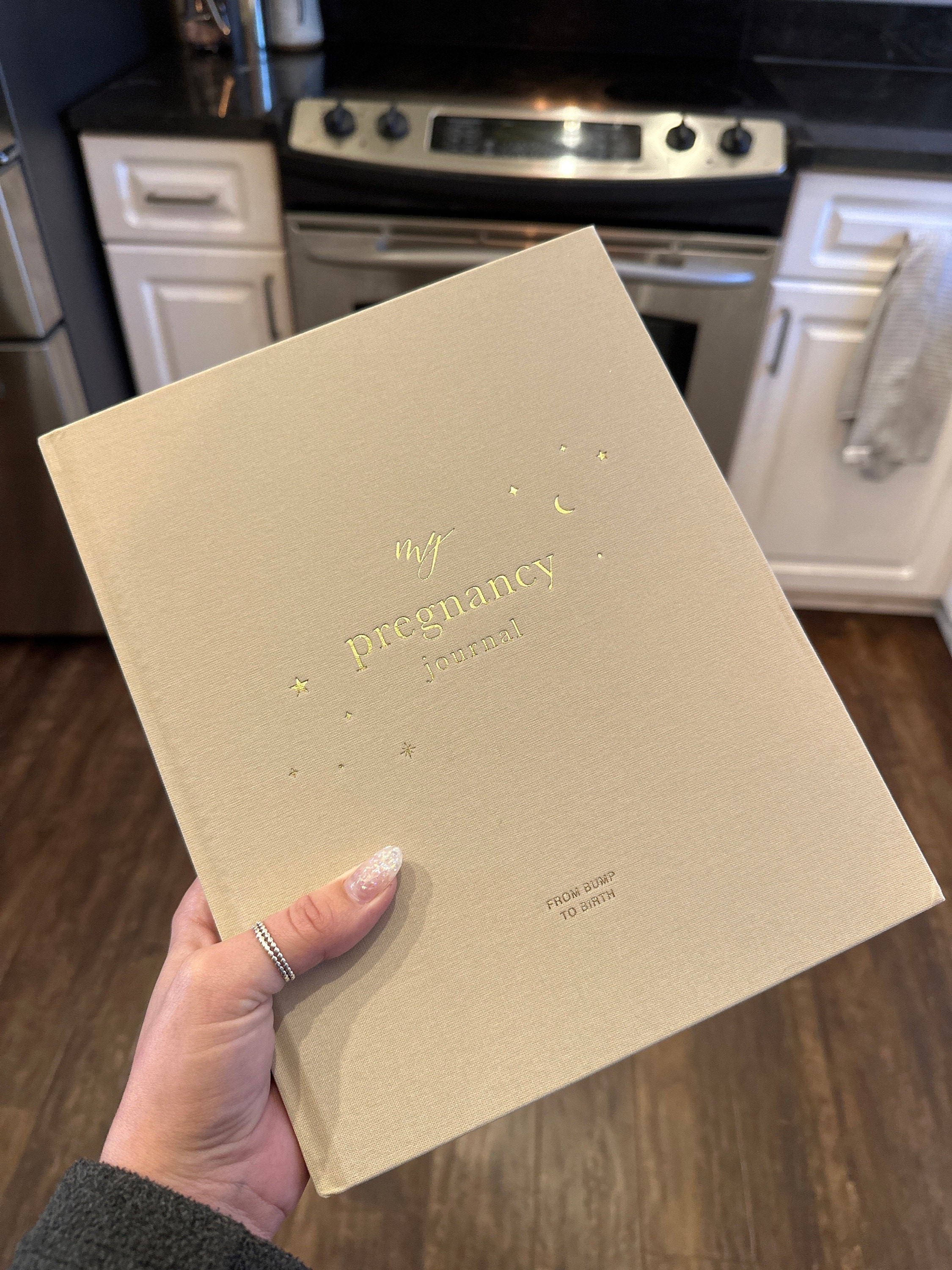 My Pregnancy Journal, Expectant Mother Gift, Pregnancy Planner - Pearl - gift for parents to be, pregnancy record book w/gilded edges