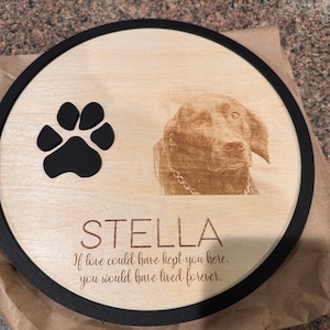 Custom Laser Engraved Pet Memorial Sign 3D Paw Print Personalized ... - Engraved Pet Sign Ideas