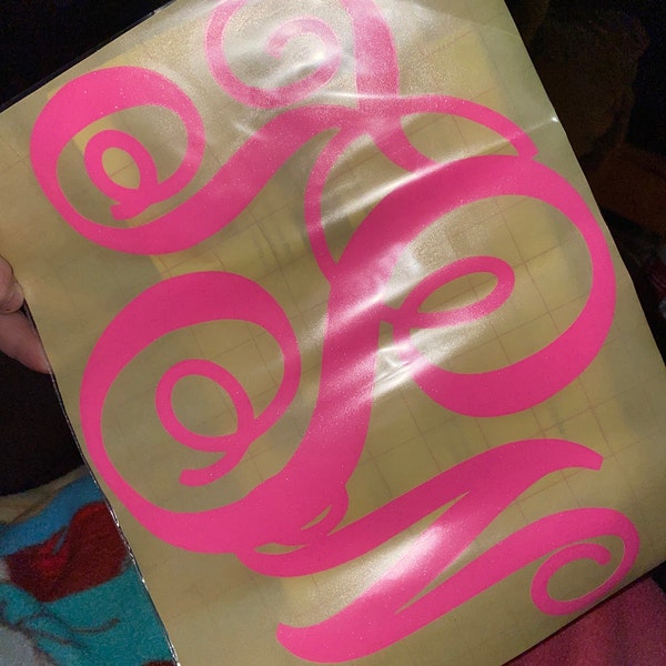 Glittery Custom Monogram Car Window Decal Vine Personalized Initials ...