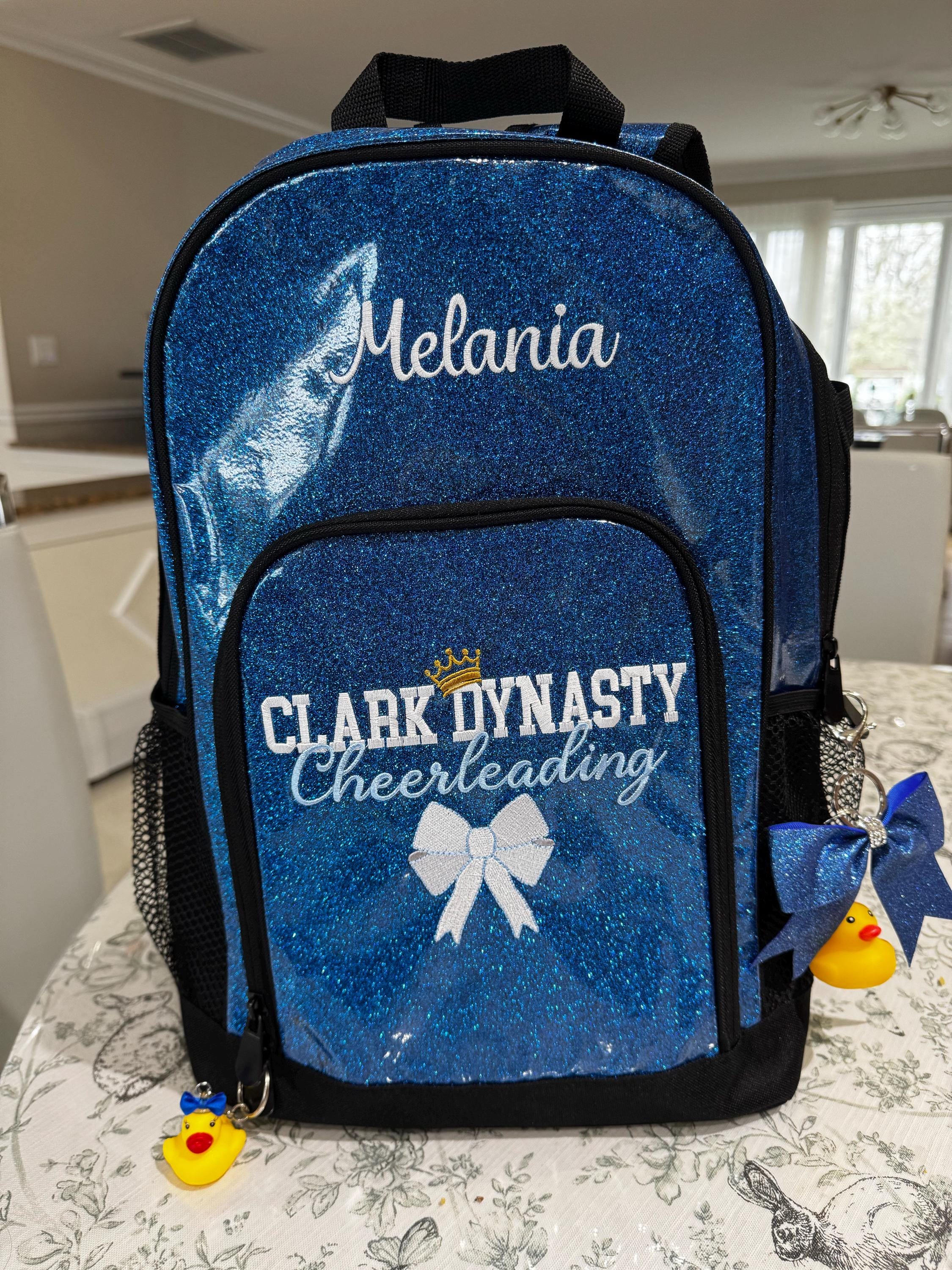 Personalized Embroidered GLITTER Backpack Cheer Bag Sports Backpack - 6 Colors