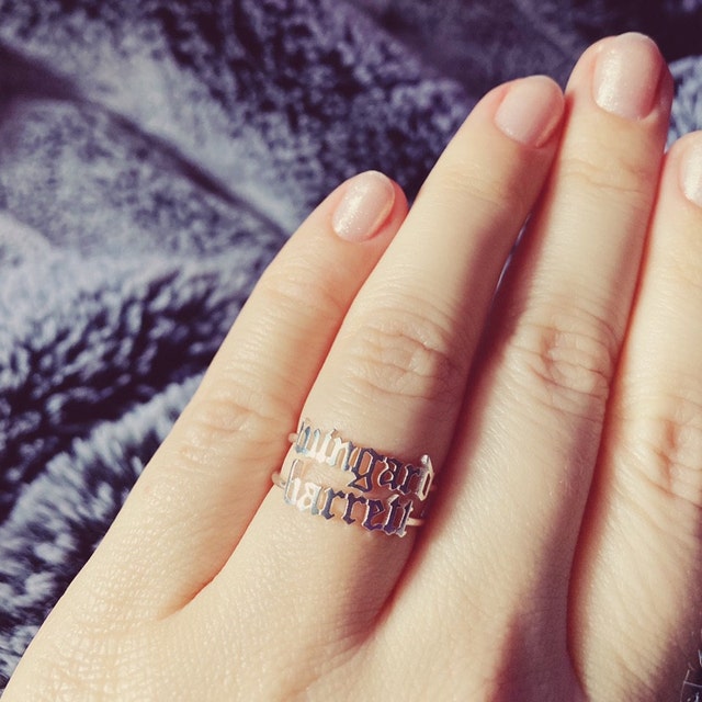 Gothic Name Ring by Gracepersonalized - Old English Style