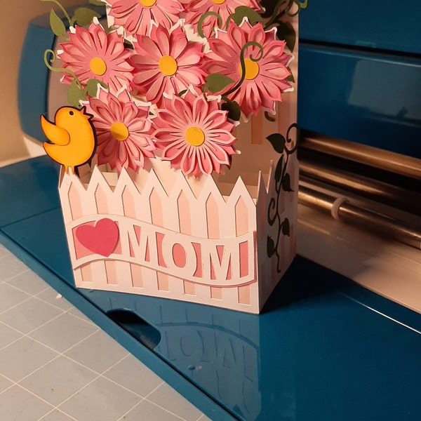 Whimsy Floral Garden Card in A Box 3D SVG - Etsy