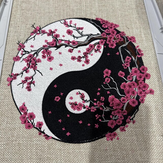 Yin Yang Tree of Life Embroidery Design, Minimalist Modern Nature