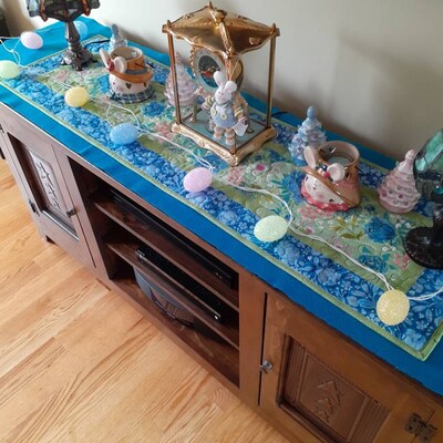 Texas Bluebonnet Quilted Table Runner NCU0LDH538